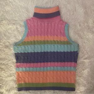 colorful striped sweater tank
turtleneck
size medium
like new